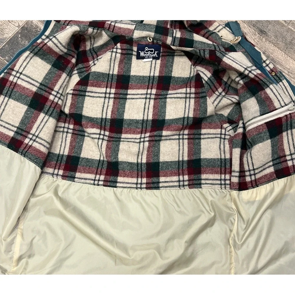 VTG Woolrich Mountain Field Barn Coat 8606 Plaid Wool Blanket Lined Green Mens L